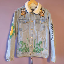 Load image into Gallery viewer, Zara Men&#39;s Embroided Denim Shearling Jacket